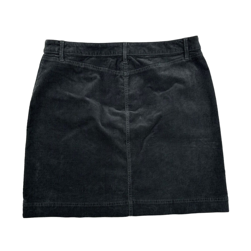 Talbots Skirt 16p 16 Petite Corduroy Grey Short Cotton Stretch Casual Straight - Picture 4 of 6